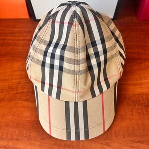 Burberry Plaid Cap in Tan and Black